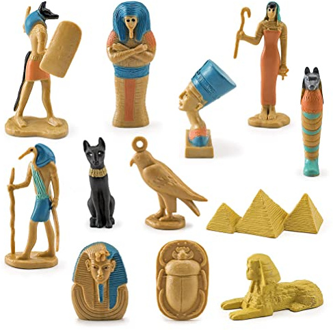 Acouto Ancient Figurine in Egitto, Statue Dee Mini Dio Abbellite per L'arredamento della Casa e 'ufficio, 12 Pezzi Ornamenti con Dettagli Vividi (BL-1136 Antico Egitto)