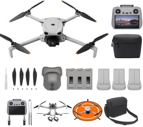 DJI Mini 4 Pro Bundle (DJI RC 2 Fernsteuerung), faltbare Mini-Drohne mit 4K-Kamera, unter 249 g, 34 Minuten Flugzeit, 20 km Video-Übertragung (Kartenleser + Speicherkarte)