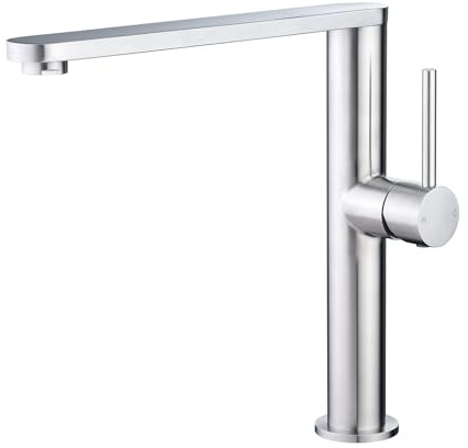 Tohlar Kitchen Tap, Brushed Nickel Stainless Steel 1 Hole Mixer Sink Faucet