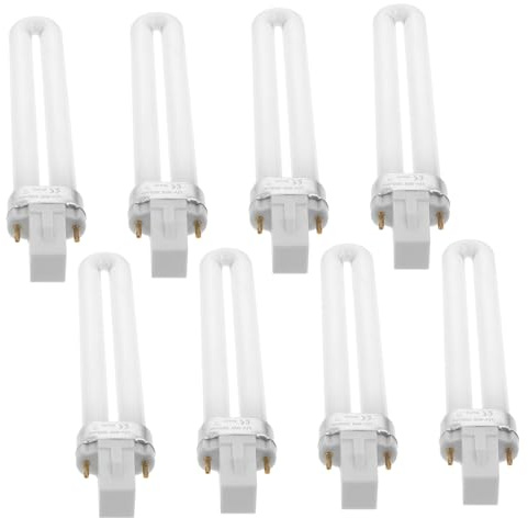 POPETPOP Tubo de Lámpara de Uñas UV de 9w, 8 Piezas, Vidrio Blanco, Funcionalidad Fuerte y Práctica para Manicura DIY y Salones Profesionales