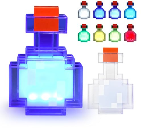 Meleager 3D Mágica Poción Lámpara, Iluminación Infantil Nocturna, LED Lámparas de Pared, 8 Colores Ajustables, Lámpara de Noche, Regalo para Gamers