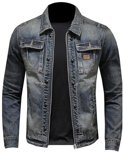 Chemise Jeans Noire Blanche Classique Décontractée Pour Homme Chemises Manches Longues Et À Col V Hauts Hommes Automne Et Hiver Bleu Et Gris Slim Fit Casual Denim Men Shirt Chemiser (Blue, M)