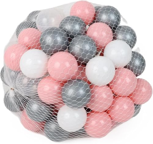 PRADICHI Soft Plastic Mini Play Balls for Kids & Toddlers – Multi Vibrant Colors, Smooth Edges, Non-Toxic, Phthalate – Perfect for Ball Pits (Metallic Mix, 100 Pcs)