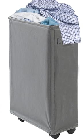 42 Litros Contenedor Independiente De Esquina Estrecha,Cesta Para La Colada Con Ruedass, Contenedor De Lavado，almacenamiento De Ropa Sucia Para Lavar, Juguetes