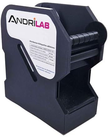 Distributeur d'étiquettes adhésives en rouleau, largeur maximum de 4,5 cm | Dévidoir ergonomique semi automatique robuste en plastique qui accélère et simplifie votre étiquetage