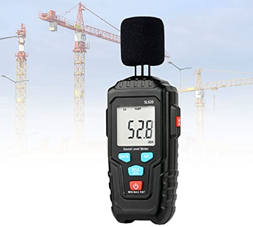 Fonometro portatile, misuratore di decibel, intervallo misurazione del volume 35-135 dB, dispositivo rumore con retroilluminazione LCD