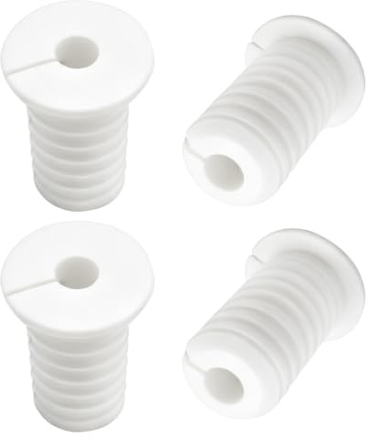 Set de 4 pasacables blancos, 19 mm (3/4 pulgada), pasacables antideslizante para Ethernet, cables de TV, gestión de cables, cubierta impermeable para agujeros