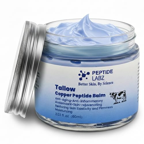 Copper Peptide Balm with Grass-Fed Tallow & Honey Extract – Copper Tripeptide-1, Licorice Root – Nourishing Skin Moisture Balm