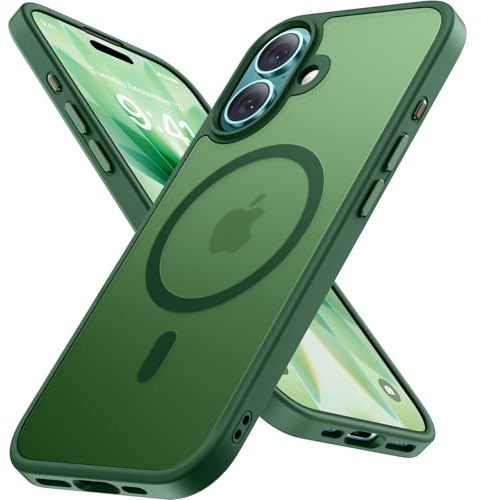 Miracase für iPhone 17 Hülle für Magsafe [TOP Militärschutz & Magnetkraft] Stoßfest Kratzfest mit Samtiger Haptik Extrem Langlebig Handyhülle für iPhone 17 6,3, Matt-TiefGrün