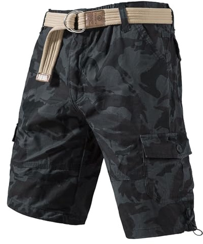 Generisch Pantalones cortos cargo rectos de verano para hombre, camuflaje, 4XL