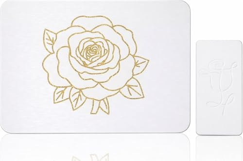 Stone Dish Drying Mat for Kitchen Counter, Glittery Resin Rose Pattern Quick Drying Mat, Water Absorbing Diatomaceous Pad for Plate Bottle Utensil Rack,Kitchen Decor (Gold & White, 16×12)