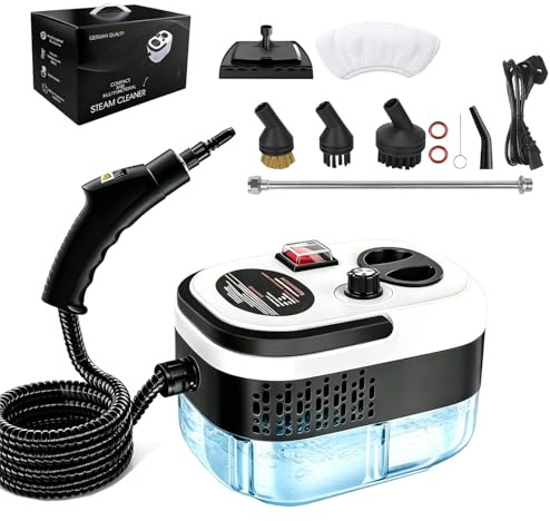 Steam Cleaner, 2500W Portable Handheld Steam Cleaner with 15s Fast Heating, 221°F High-Temp Steam, 6-Speed Adjustable & 1.2L Water Tank, Ideal for Kitchen, Sofa, Car(White)