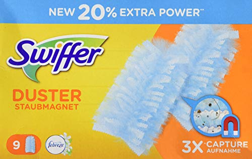 Swiffer Recharge magnétique anti-poussière avec parfum Febrezeft, lot de 9 lingettes