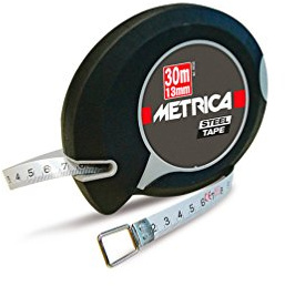 Metrica - Mètre ruban acier inox New Rubber Touch L. 30 M x l. 13 mm - 39330 - Metrica