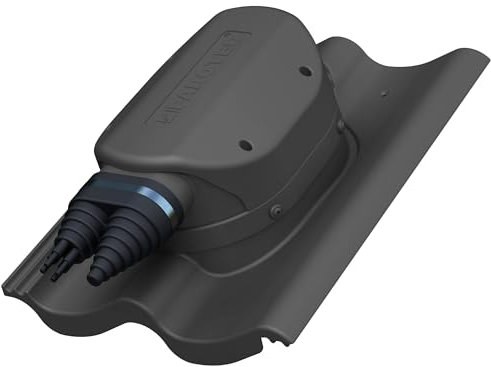 Wasserdichter Solardurchgang Photovoltaik-Dachdurchgang für Braas - Doppel-S, Nelskamp - S, IBF - Doppel-S, ProDach - Doppel-S Dachziegel - Solar Dachdurchführung (RAL 7016 - Anthrazit)