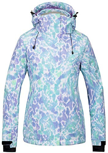 wantdo Women's Waterproof Fully Taped Seams Ski Jacket Windproof Snowboard Jacket Green S