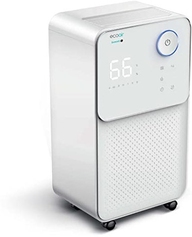 EcoAir Low Energy 156 Watts Dehumidifier 12L/Day – 3 in 1 Filter inc Carbon Filter – Laundry Mode, Timer, Child Lock Large Humidity Display, Quiet 36 dBA with Sleep Mode - SUMMIT S