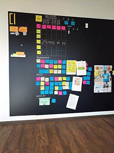 Magnetische Tafelfolie | für Kreide & Kreidestifte | selbstklebend | magnetisch | viele Größen | Kreidetafel Magnet Klebefolie (120x100cm)