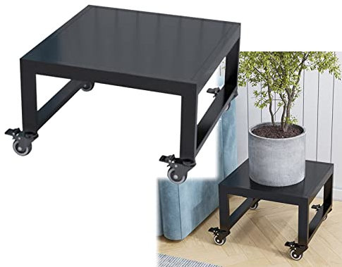 ZYFA Pflanzenroller Transportroller mit Rollen Pflanzen Rollbrett Blumentopf Blumenroller Untersetzer Kübelroller für Außenbereich, Innenbereich,Tragkraft 100 kg (Color : Black, Size : 40x40x15mm)
