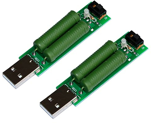 WANGCL 2PCS USB Load Tester 5V1A/2A Switchable Load Electronic Load Tester for USB Power Meter to Test Charging Power