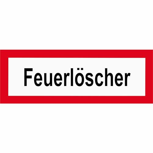Indigos UG - Schild Brandschutz Feuerlöscher 29,70 cm x 10,50 cm - Warnung - Sicherheit - Hotel, Firma, Haus - Aluverbundplatte 3mm - Hinweisschild - Warnschild