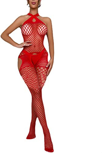 Sexy dessous für Damen Bodystocking Netz Catsuit Unterwäschen Reizwäsche