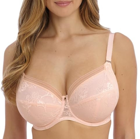 Fantasie Women's Fusion Lace Underwire Full Cup Side Support Bra, Blush, 40FF US