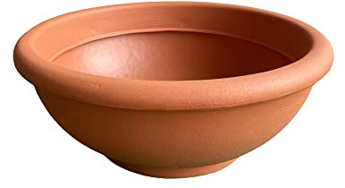 Garden Italia Vasi Ciotola per fiori liscia alta ACLH Diam.40 cm alt. 17 Made in Italy In resina colore terracotta- Resistente al gelo - antiurto - leggero