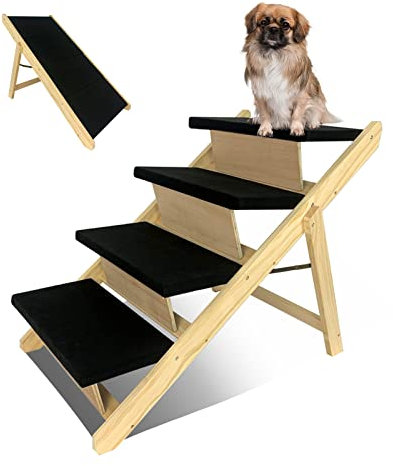 ACXIN Escalera para mascotas, 2 en 1, rampa plegable para perros, para cama, sofá, coche, perros pequeños y perros grandes