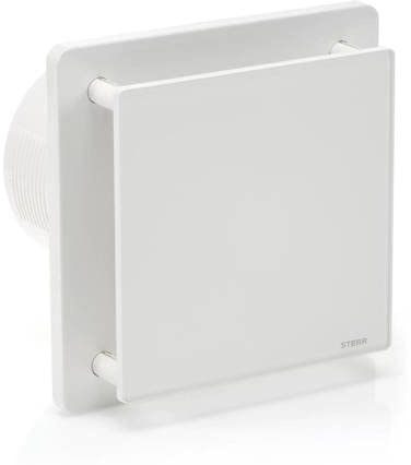 STERR Weißer Badlüfter 125 mm mit HYGROSTAT - Badezimmerventilator - Glasfront - Modernes Aussehen - BFS125H - 20 W