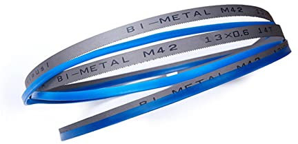 LQSSA 3Pcs M42 Metallbandsägen Blätter 1435 Mmx13Mmx0.65Mm 56-1/2 X 1/2 X 14Tpi Bimetal M42 Für Metal Hss-Bandsägenklingen/8-12T