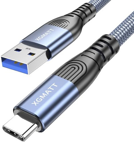 XGMATT USB C Kabel 60CM,5Gbps Datenkabel und Ladekabel,USB Typ C auf USB 3.0 Gen 2 Kabel Kompatibel mit Galaxy S21, Google Pixel, Android Auto,Huawei P40/P30,Blau