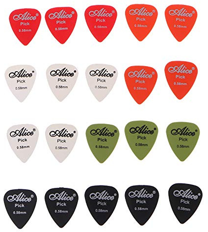 SAKEIOU 20 Stück 0,58 mm Glatte Nylon-Plektren Plektrum Plektrum Haltbarkeit Glatte Nylon-Gitarren-Plektren 1#