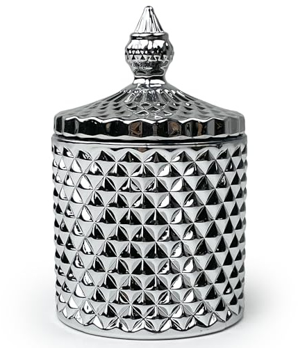 YILUSHENGHUA Buntes Kristallglas mit Deckel, für Süßigkeiten, Kekse, Schmuckkästchen, Buffet, Kekse, Lebensmittel, Aufbewahrungsglas, dekoratives Glas