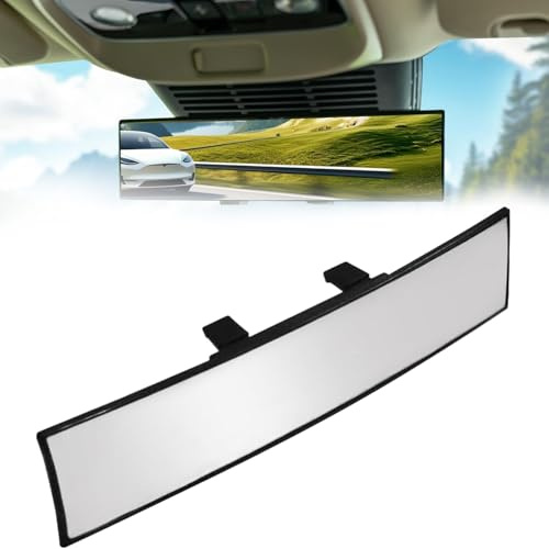 Voarge Rückspiegel Universal 30x7cm Weitwinkelverstellbar Blendschutz für Auto, Vans, Trucks