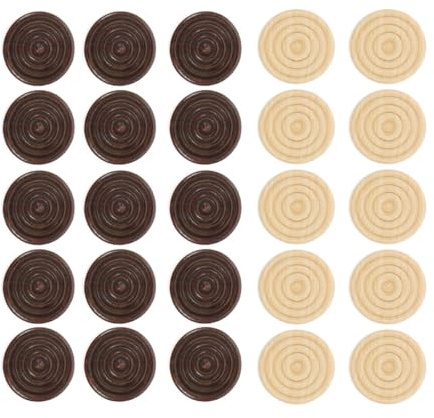 Gogogmee Holz-Dame Und Schachfiguren Set – 24 Stücke Ideal Für Brettspiele Tragbar Und Langlebig Perfekt Für Reisen Und Spielabende