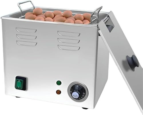 XNZJHPP Hervidor de Huevos Comercial,Cocedor de Huevos con Temperatura Constante,Vaporizador de Huevos de Aguas Termales,Cocine sin Esfuerzo 60 Huevos/Temperatura Constante de 75 °C