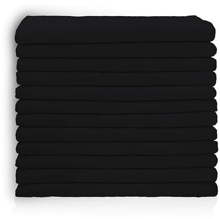 Sweet Needle Black Cloth Napkins Set, High absorbency for spills, washable, resistant to wrinkles, reusable. Use for everyday dining, special occasion and events (Pack of 12)