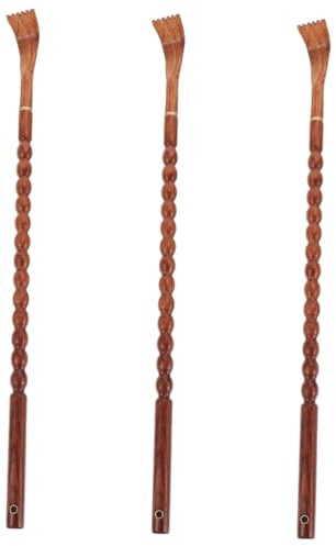 IWOWHERO 3piezas Rascador De Espalda De Madera Con Mango Herramienta De Masaje Para Alivio De Picazón y Relajación Para Familia y