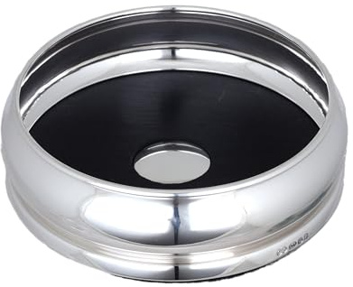 Cators Sterling Silver & Slate Wine Bottle Coaster - Hallmarked Classic Drink Bottle Silver Barrel Coaster (11cm Diameter) - .925 Sterling Silver & Slate Coaster for Wine Bottles. Luxury Table Decor.