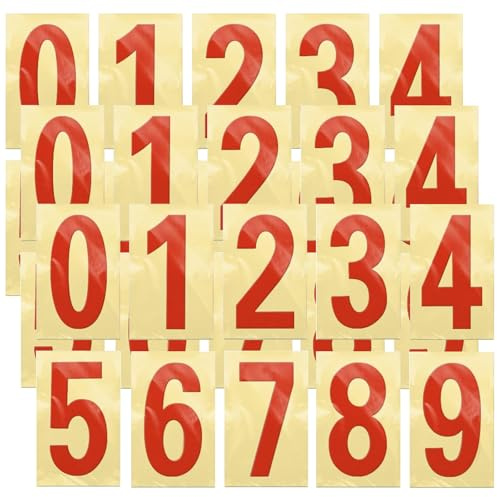 House Number Adhesive Numbers Weatherproof Reflective Number Stickers Large Numbers Sticker Self-Adhesive Door Number Mailbox Red Numbers Vinyl Waterproof 3 Inch for Letter Boxes