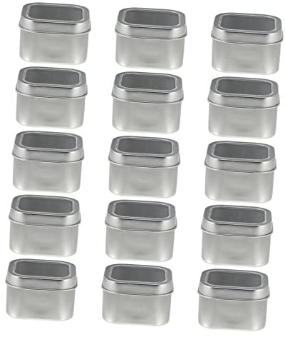 PERSELOSO 15pezzi Barattoli Di Metallo Quadrati Con Coperchi Finestra Contenitori Per Fabbricazione Di Candele