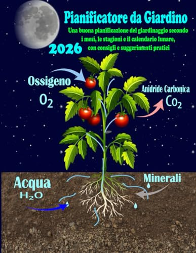 Pianificatore da Giardino 2026: Una buona pianificazione del giardinaggio secondo i mesi, le stagioni e il calendario lunare, con consigli e suggerimenti pratici