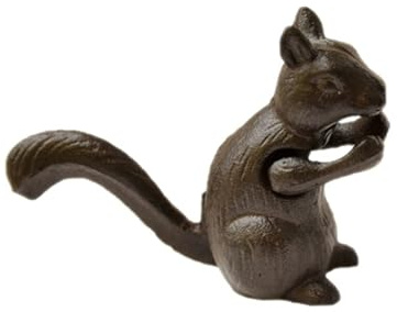 Estatuas de bronce cascanueces de ardilla de hierro fundido, adornos decorativos para sala de estar, escritorio, decoración estética