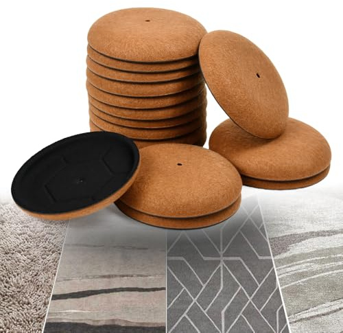 Fuhesgu 16 pz 90mm Protector Patas Muebles Deslizadores para Mueble Fieltro Protector Patas Mesa Almohadilla Patas de la Cama Protector Suelo con Alfombrilla de Fieltro Antirruido + Eva