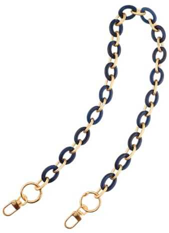 WANYI 40CM Taschenkette Gold Acryl Resin Taschengurte Ersatz Metallkette Taschenriemen Handykette Geldbörsenkette für DIY Taschen Handtasche Geldbörse mit Gold Karabiner (Blau)