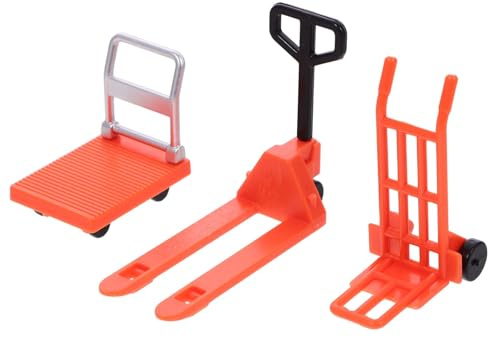 BCOATH Miniature Chariot à Main et Plateforme Orange Éducatif Mobile pour Garçon Fille Outil de Modélisme Routier et Construction Miniature pour Stimuler Imagination et Apprentissage