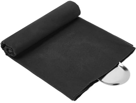 NBEADS Panno per Lucidatura Argento da 1 m, Panno Anti-Ossidazione Quadrato per Argento Panno per Lucidatura di Lusso, Panno per La Pulizia di Gioielli Posate Lucidatura per Argentieri, Nero