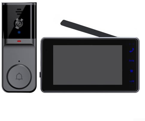 Kabellose Video-Türklingel, 1080P wasserdicht mit 10,9 cm IPS-Bildschirm, 2,4 G Kamera, Zwei-Wege-Gegensprechanlage für Sicherheit zu Hause