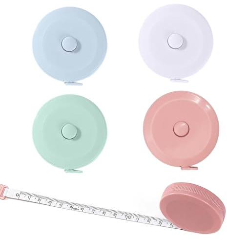 JRYXDS 4 Pezzi Metro Sarta, Metro A Nastro, Metro A Nastro Per Il Corpo, Retrattile Metri A Nastro, 150 Cm/60 Pollici Metro A Nastro Per Misurare Braccia, Cosce, Vita, Petto, Cucire Misura